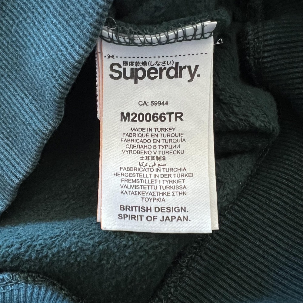 Superdry Sweatshirt Mens XL Navy Red Green Fleece Crewneck Sport Logo Colorblock - Picture 9 of 16